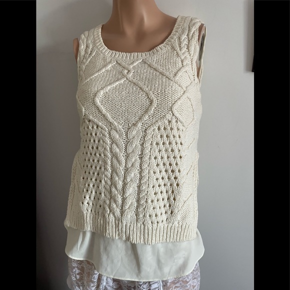 Anthropologie Sweaters - 🧶😉 Fits S M Lovely cotton cable knit lined vest Moth sleeveless tank